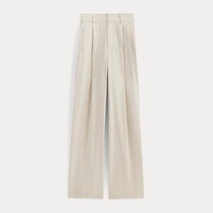 Everlane Women's Draper Pleated Pant in Buttersmooth in Heathered Oat, Size 0